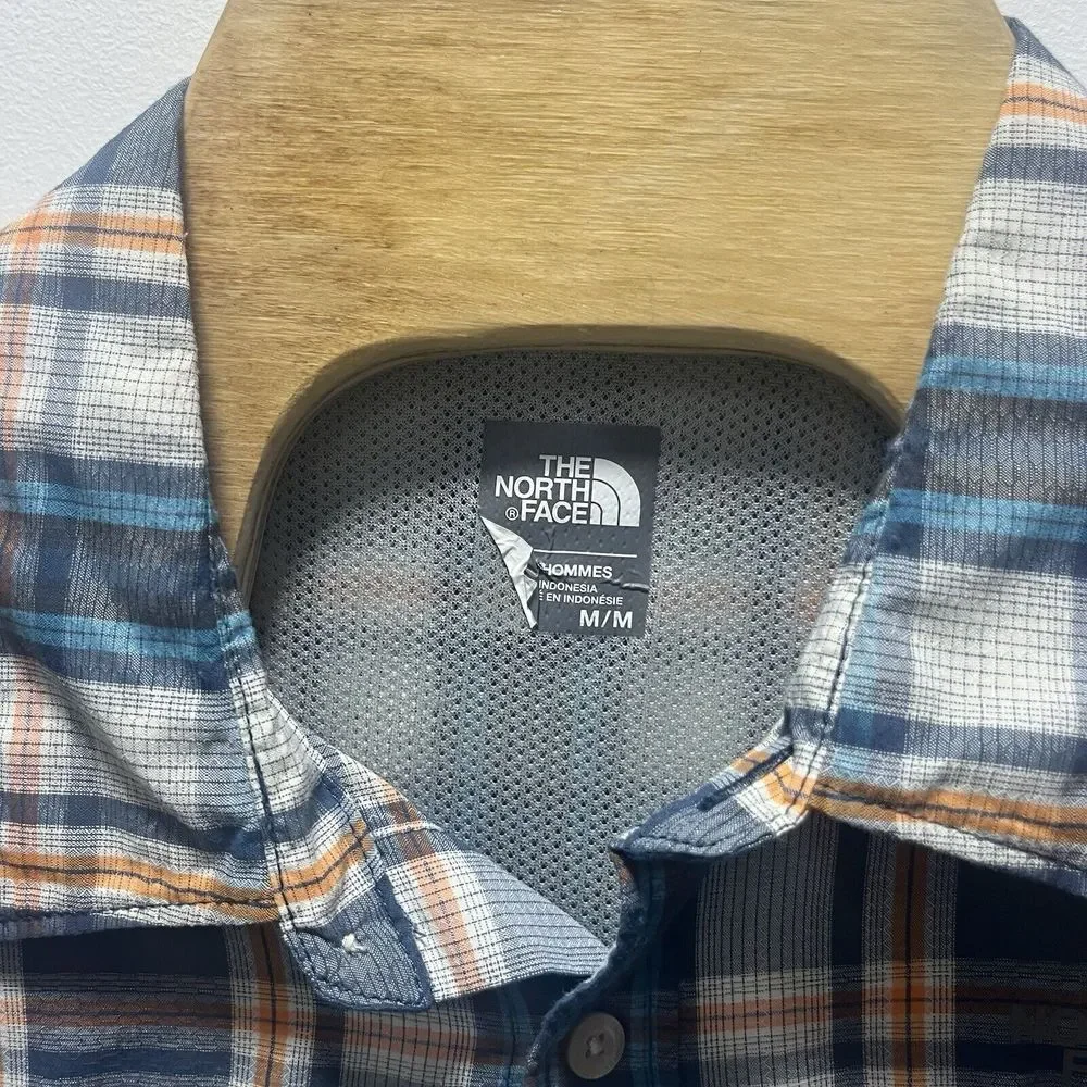 The North Face Shirt Men's Size Medium Plaid Short Sleeve Button Up‎ Vented